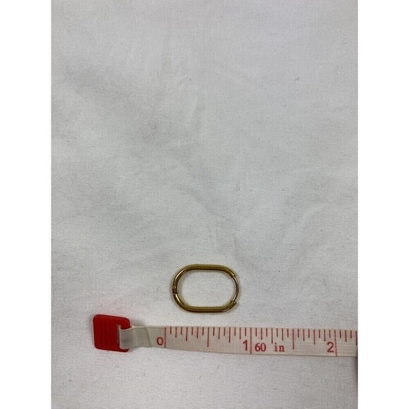 Gold Tone Oval Oblong Hoop Earrings - Picture 11 of 12